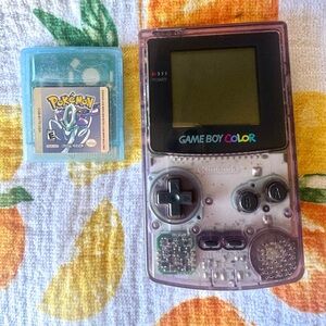 Nintendo Game Boy Color Atomic Purple with Game Bundle Pokemon Crystal